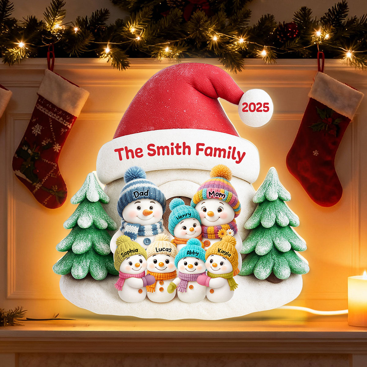 Snow House Family - Personalized Light Box - Festive Christmas Decor, Thoughtful Gift for Loved Ones