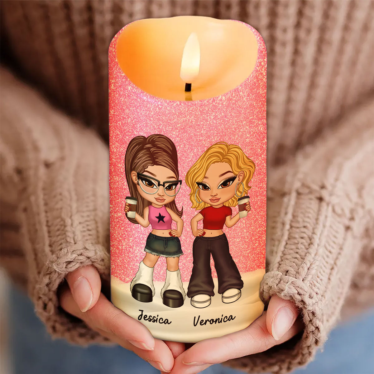 I'd Punch A Bitch For You Besties Gift Personalized LED Candle