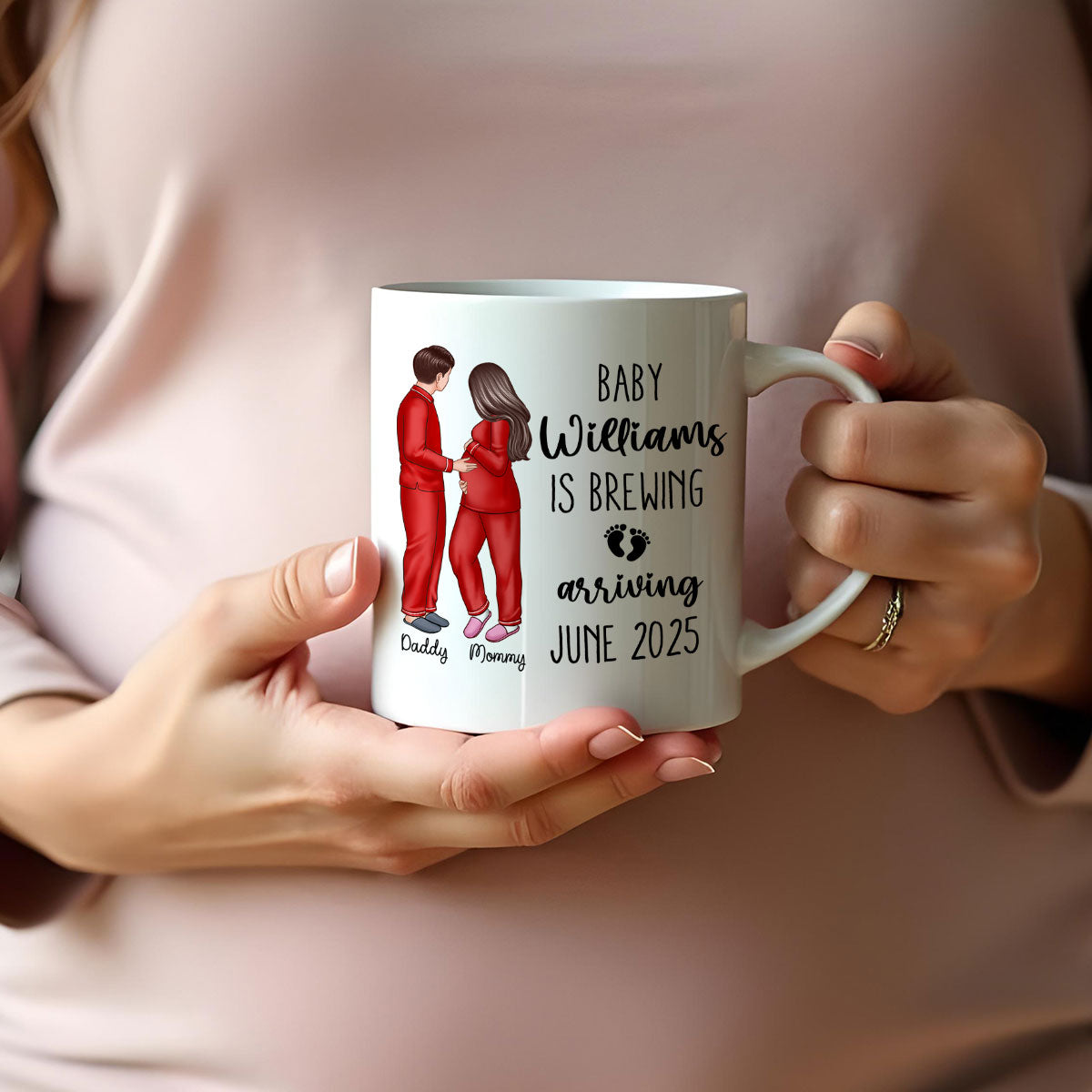 Baby Is Brewing Pregnancy Couple Personalized Mug Expecting Mom Gift, Expecting Parents Gift,  Gift