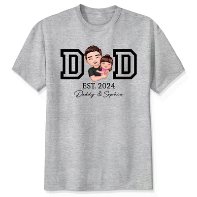 Dad Hugging Kid Est Year Personalized Shirt