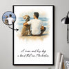 A Man And His Dog, A Girl And Her Dog A Bond That Can't Be Broken Personalized Poster, Watercolor Portrait from Photo