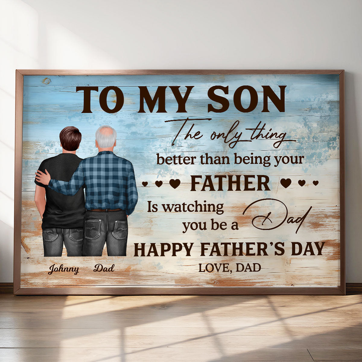 To My Son From Dad Mom Happy Father's Day Personalized Poster, Heartfelt 2025 Father's Day Gift For Son