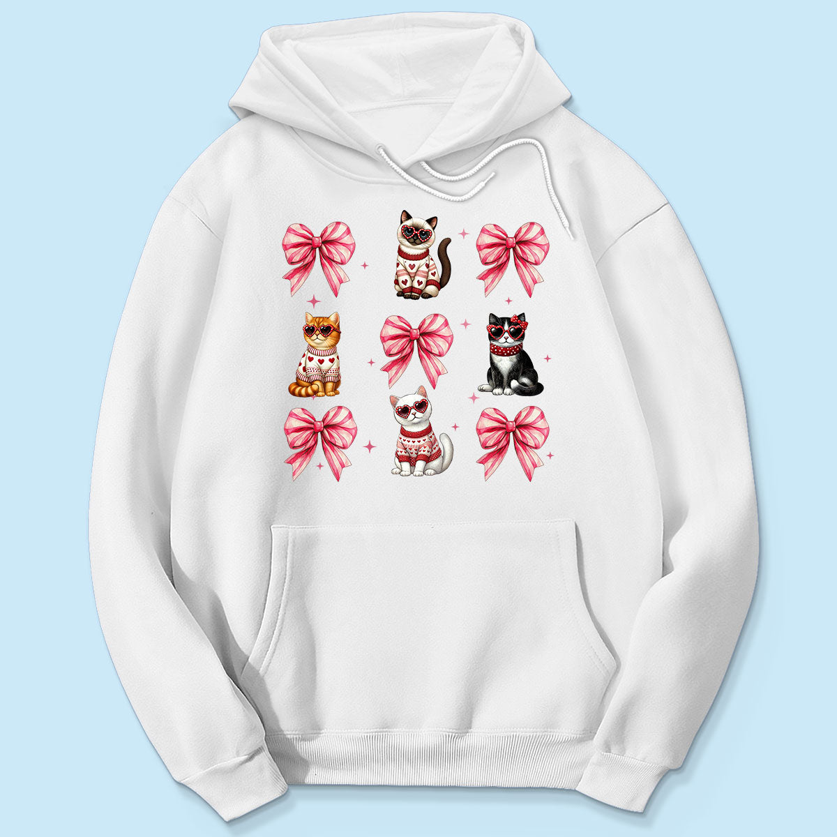 Cat Pink Coquette Heart Love Cat Personalized Shirt, Trendy  Cat Lover Tee, Gift for Cat Moms