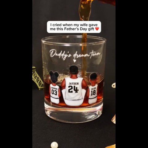 Basketball Dream Team Personalized Wine Glass Thoughtful Gift for Dad and Home Decor