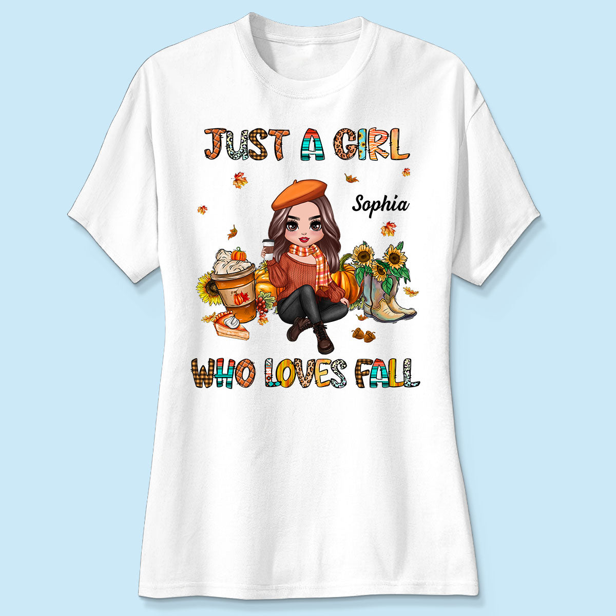 A Girl Who Loves Fall Personalized Shirt, Gift For Her
