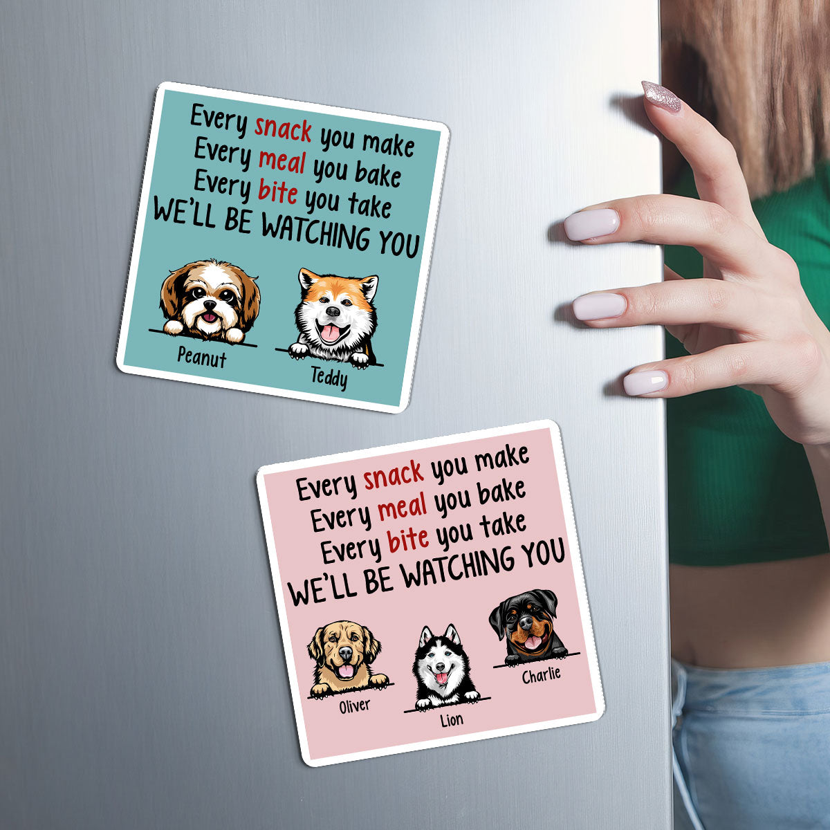 We'll Be Watching You Kitchen Decor For Dog Lover Personalized Acrylic Fridge Magnet