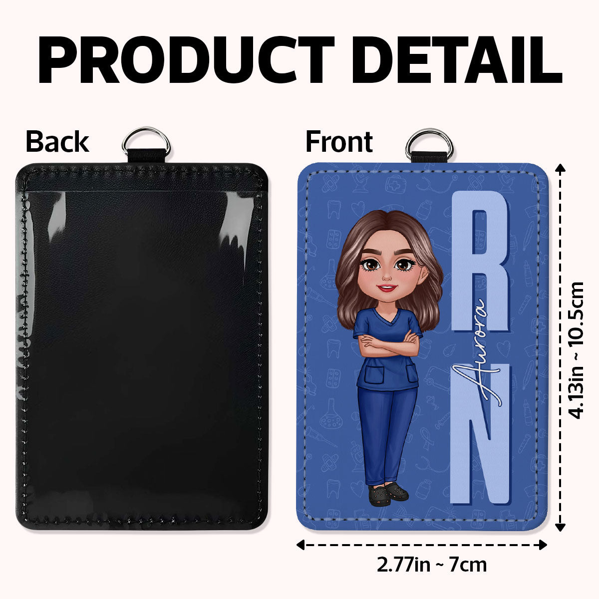 Job Title Nurse Personalized ID Badge Holder For Nurse
