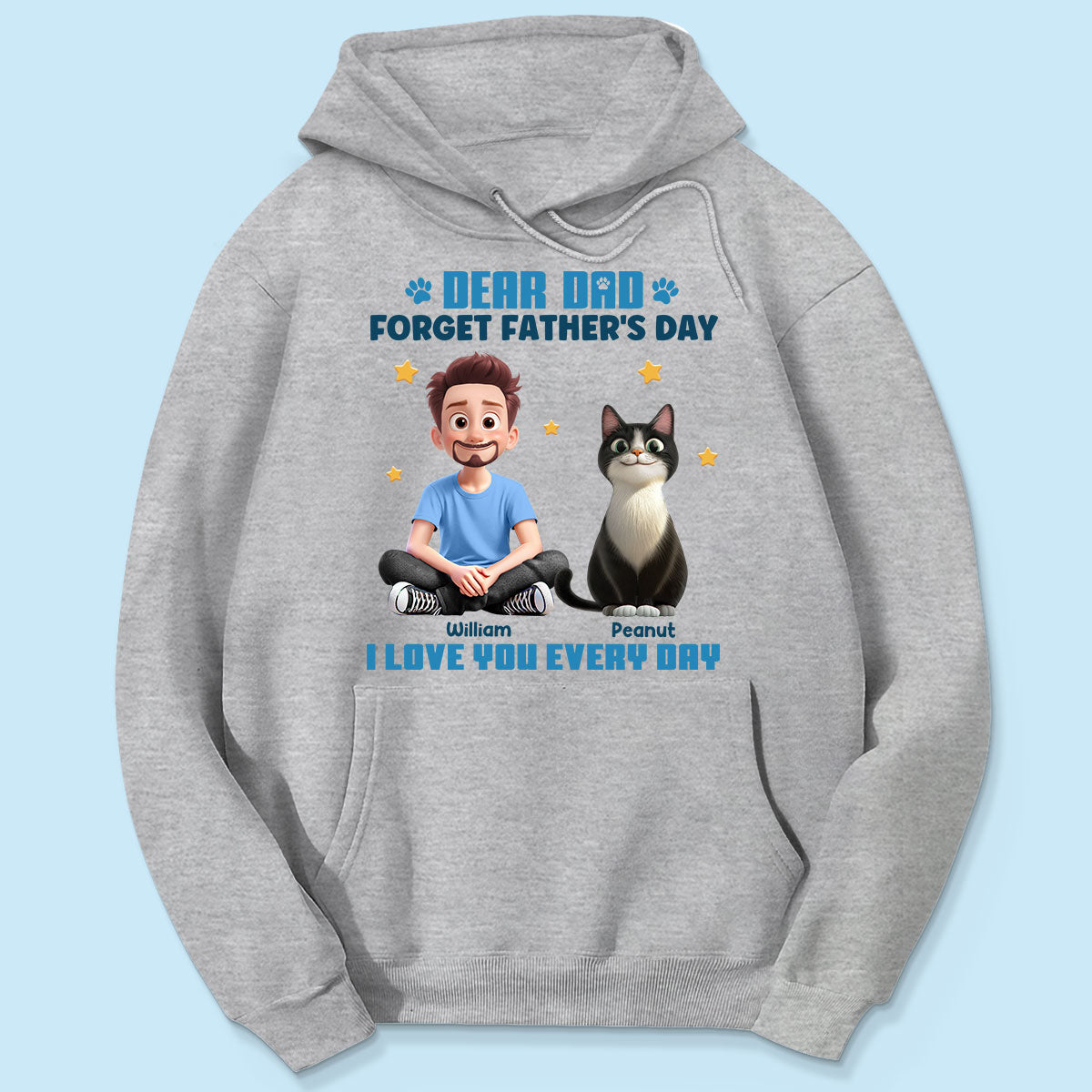 Forget Father's Day We Love You Every Day Cartoon Man & Cats Gift For Cat Lover Personalized Shirt