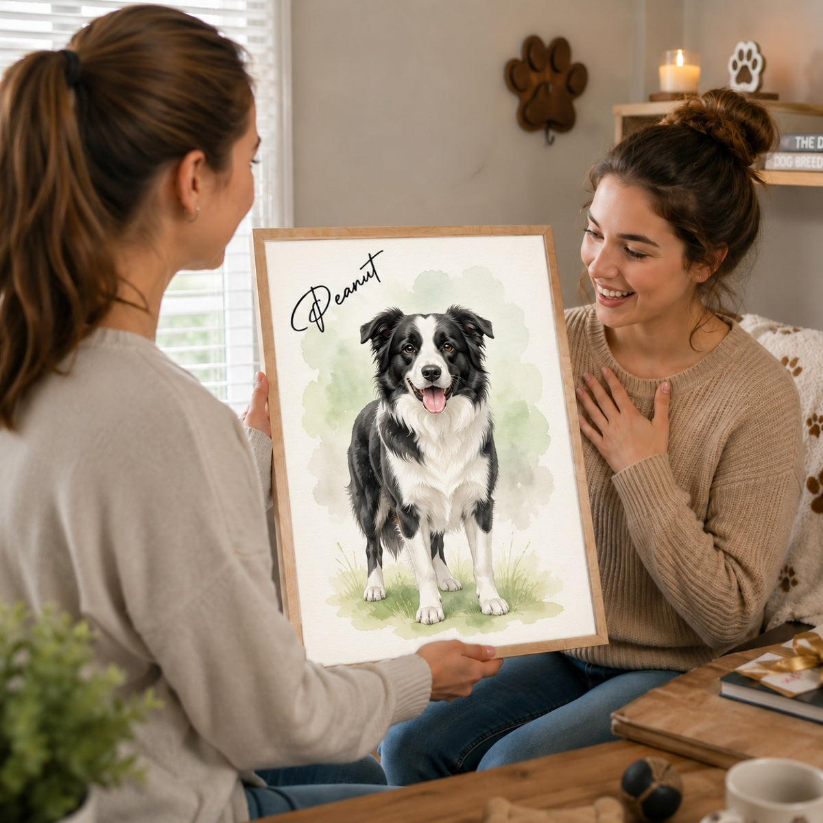 Custom Dog Cat Watercolor Portrait from Photo - Personalized Poster - Christmas Gift for Dog Lovers, Memorial Gift