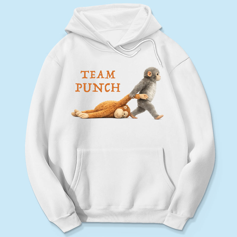 Team Punch Monkey Graphic Shirt, Viral Baby Monkey, Animal Lover Gift