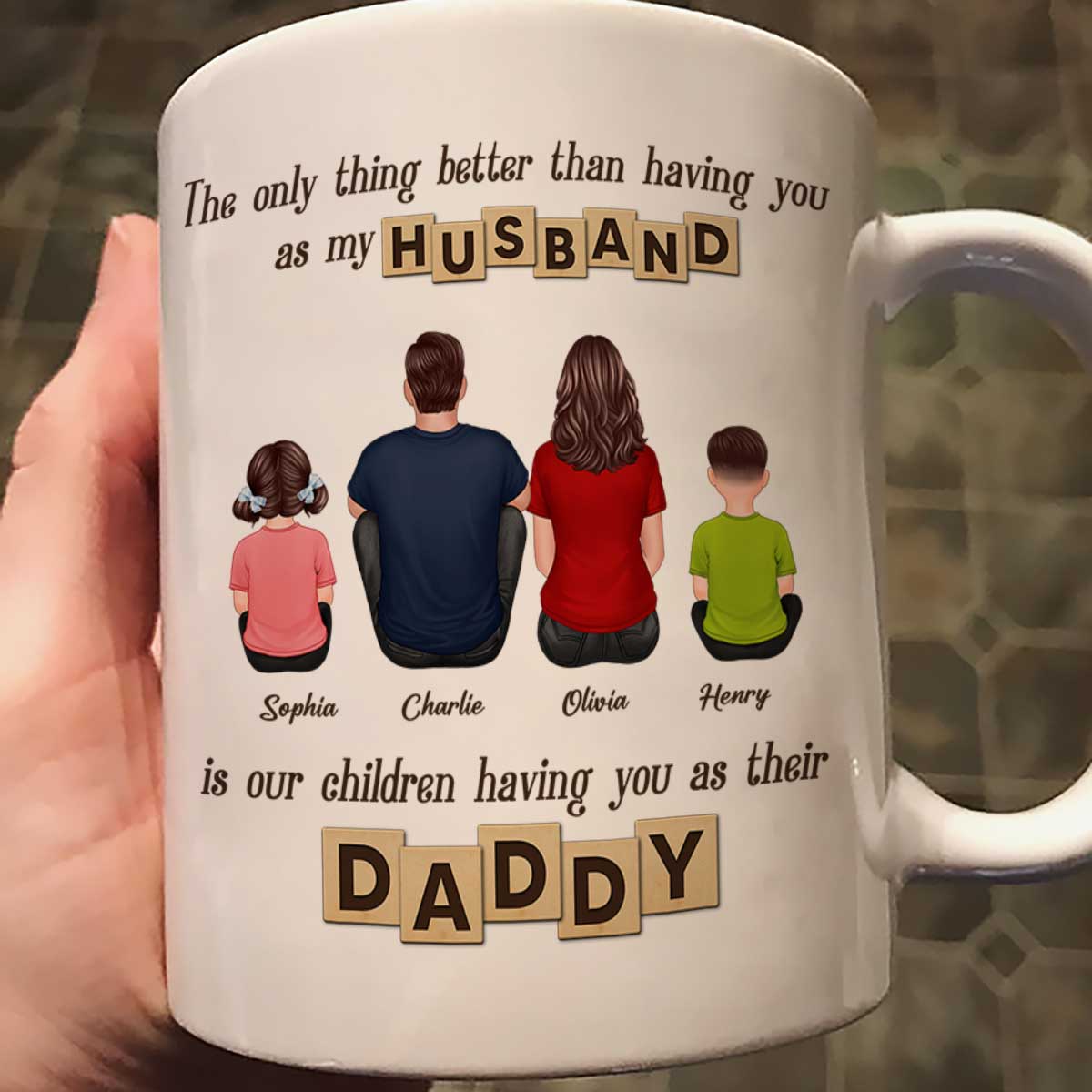 Having You As Their Daddy Personalized Mug, Father‘s Day Gift for Dad, Grandpa