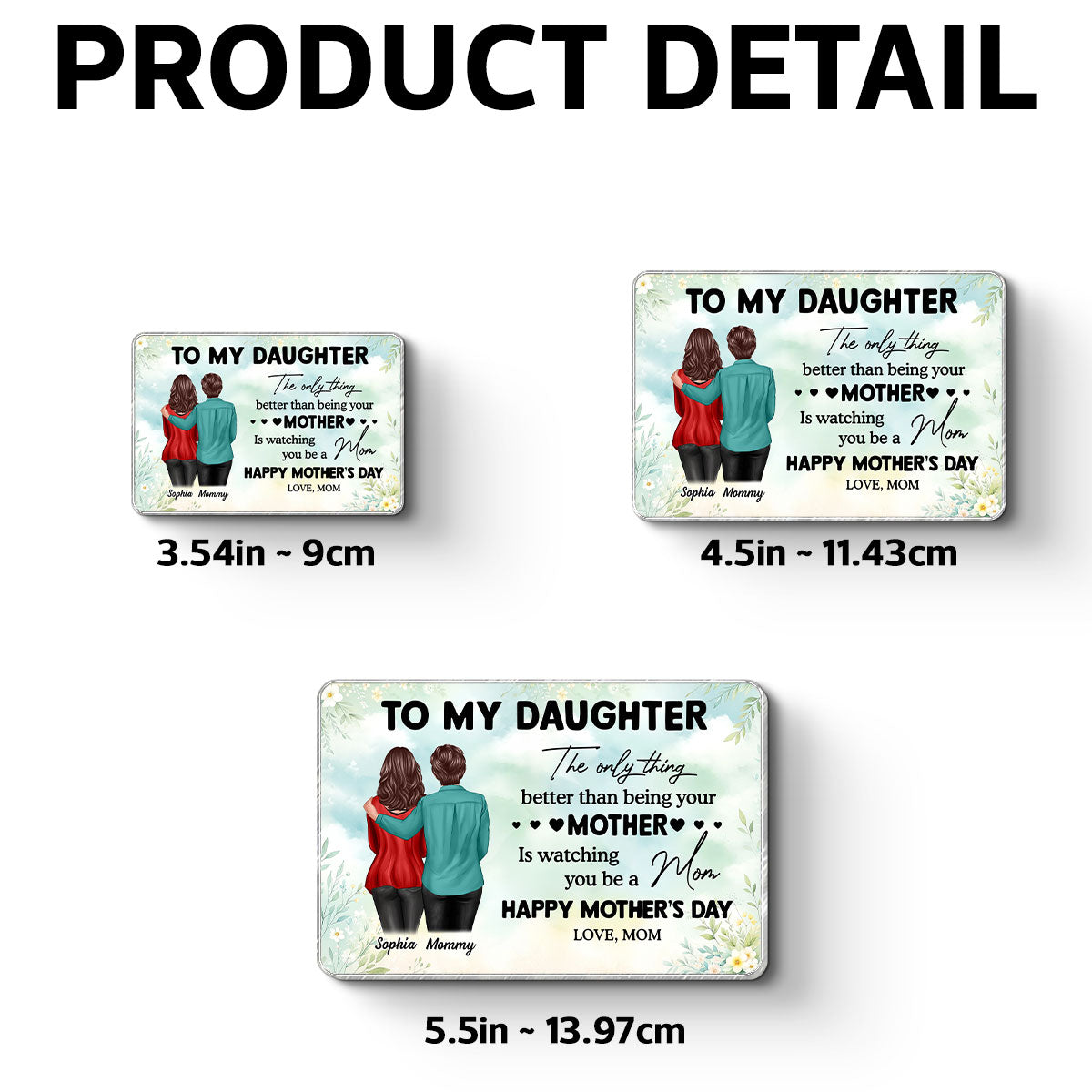 To My Daughter From Mom Happy Mother's Day Personalized Acrylic Fridge Magnet, Gift For Daughter
