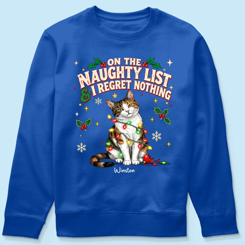 Meowy Catmas Bossy Cat Portrait From Your Photo - Personalized Shirt - Funny Festive Christmas Gift For Cat Lovers