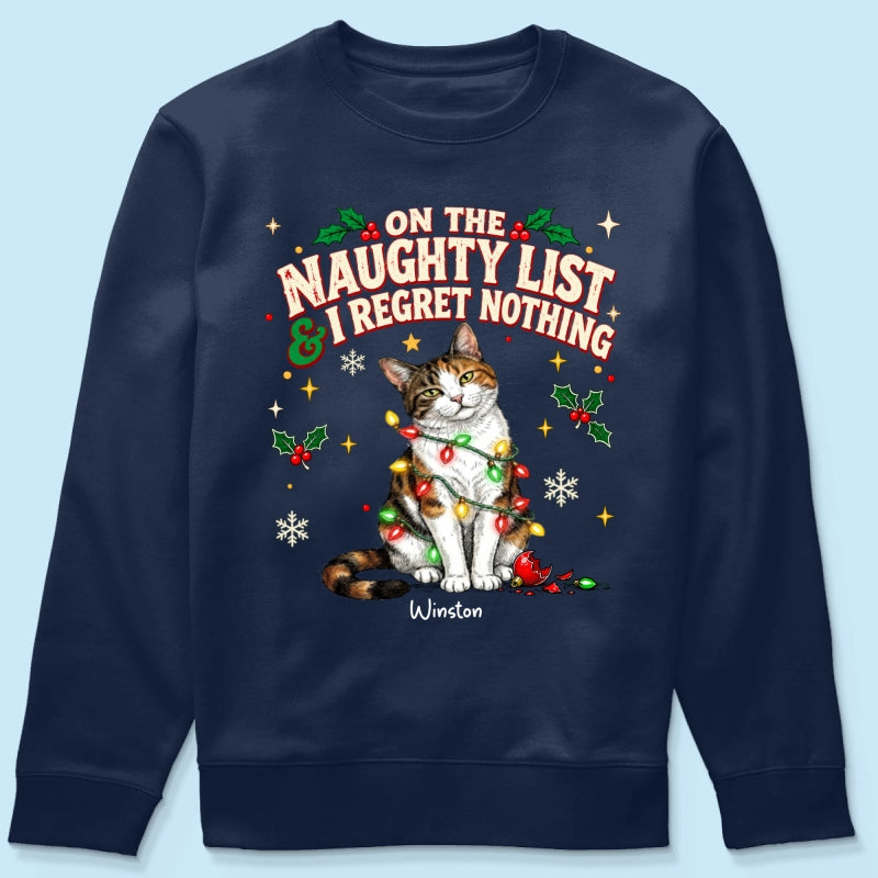Meowy Catmas Bossy Cat Portrait From Your Photo - Personalized Shirt - Funny Festive Christmas Gift For Cat Lovers