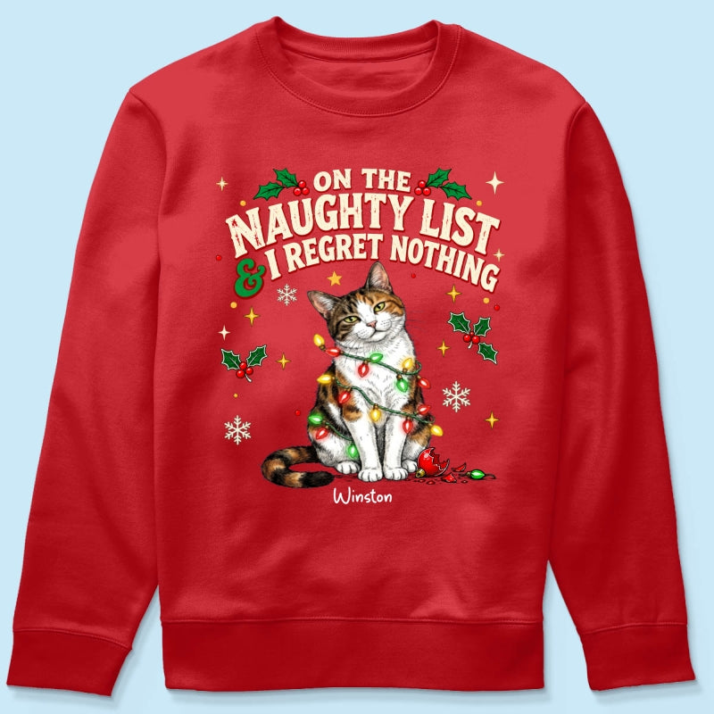 Meowy Catmas Bossy Cat Portrait From Your Photo - Personalized Shirt - Funny Festive Christmas Gift For Cat Lovers