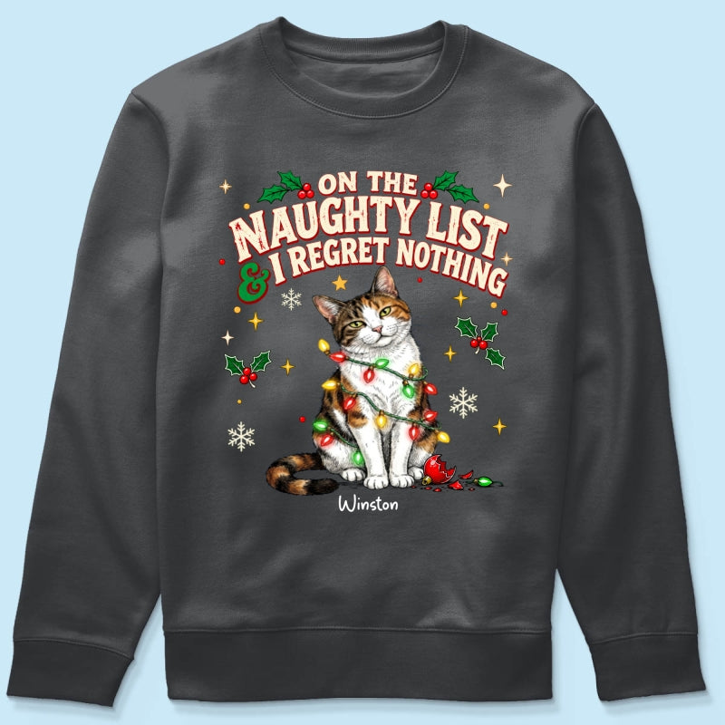 Meowy Catmas Bossy Cat Portrait From Your Photo - Personalized Shirt - Funny Festive Christmas Gift For Cat Lovers