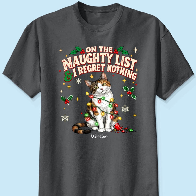 Meowy Catmas Bossy Cat Portrait From Your Photo - Personalized Shirt - Funny Festive Christmas Gift For Cat Lovers