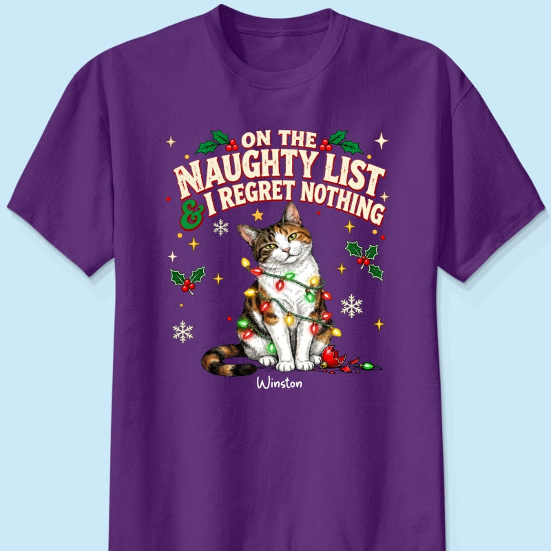 Meowy Catmas Bossy Cat Portrait From Your Photo - Personalized Shirt - Funny Festive Christmas Gift For Cat Lovers