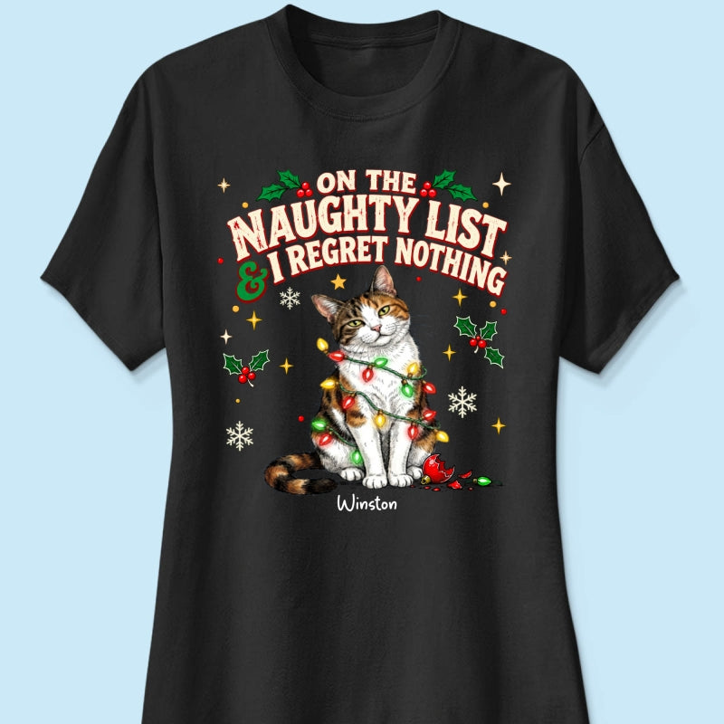 Meowy Catmas Bossy Cat Portrait From Your Photo - Personalized Shirt - Funny Festive Christmas Gift For Cat Lovers