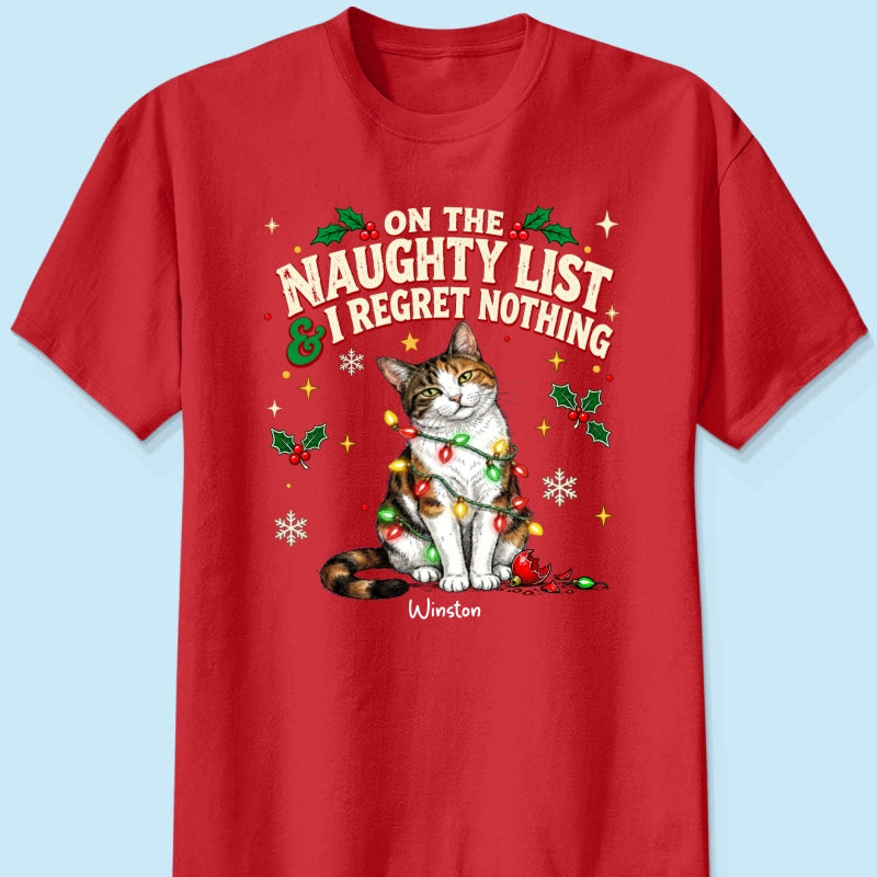 Meowy Catmas Bossy Cat Portrait From Your Photo - Personalized Shirt - Funny Festive Christmas Gift For Cat Lovers