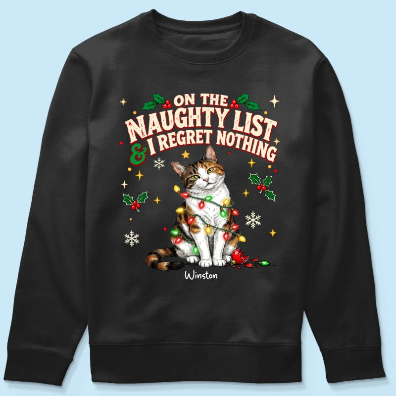 Meowy Catmas Bossy Cat Portrait From Your Photo - Personalized Shirt - Funny Festive Christmas Gift For Cat Lovers