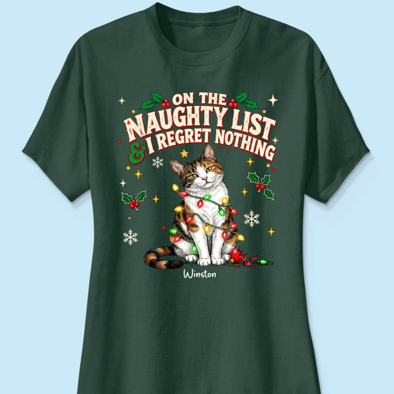 Meowy Catmas Bossy Cat Portrait From Your Photo - Personalized Shirt - Funny Festive Christmas Gift For Cat Lovers