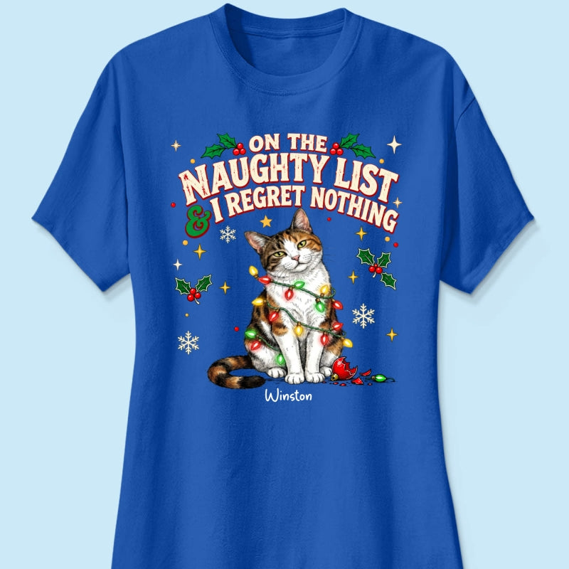 Meowy Catmas Bossy Cat Portrait From Your Photo - Personalized Shirt - Funny Festive Christmas Gift For Cat Lovers
