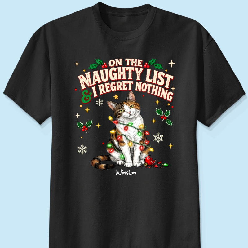 Meowy Catmas Bossy Cat Portrait From Your Photo - Personalized Shirt - Funny Festive Christmas Gift For Cat Lovers