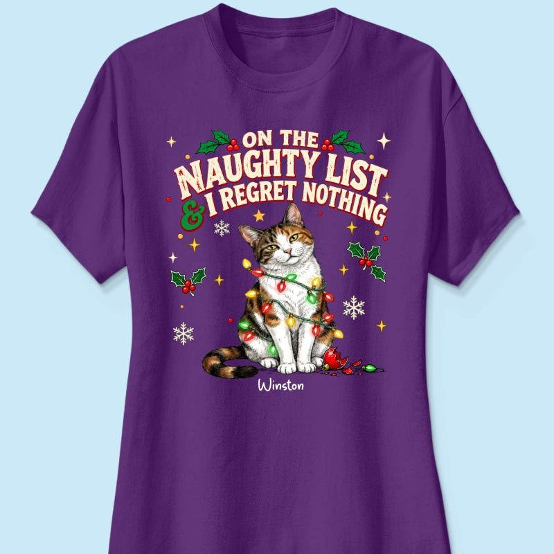 Meowy Catmas Bossy Cat Portrait From Your Photo - Personalized Shirt - Funny Festive Christmas Gift For Cat Lovers