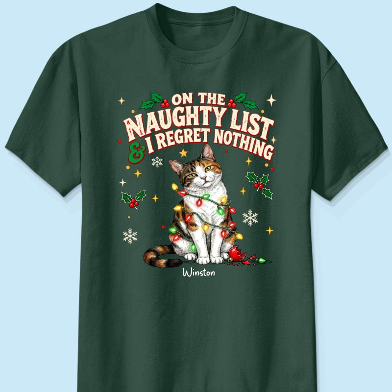 Meowy Catmas Bossy Cat Portrait From Your Photo - Personalized Shirt - Funny Festive Christmas Gift For Cat Lovers