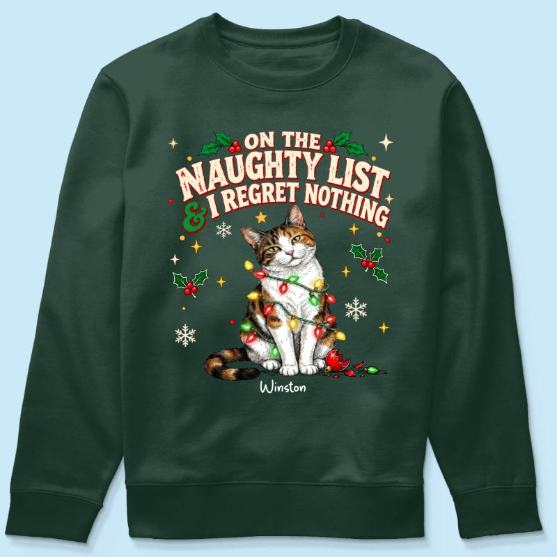 Meowy Catmas Bossy Cat Portrait From Your Photo - Personalized Shirt - Funny Festive Christmas Gift For Cat Lovers