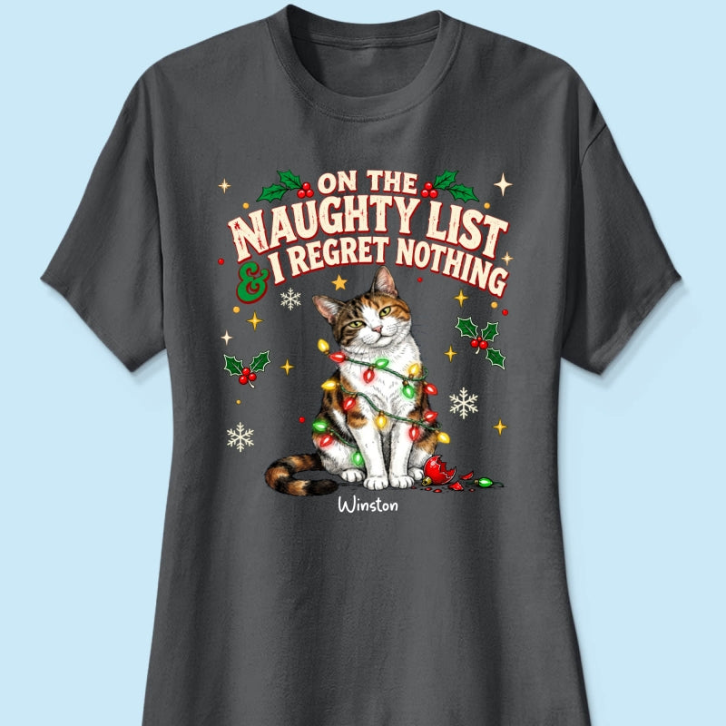 Meowy Catmas Bossy Cat Portrait From Your Photo - Personalized Shirt - Funny Festive Christmas Gift For Cat Lovers