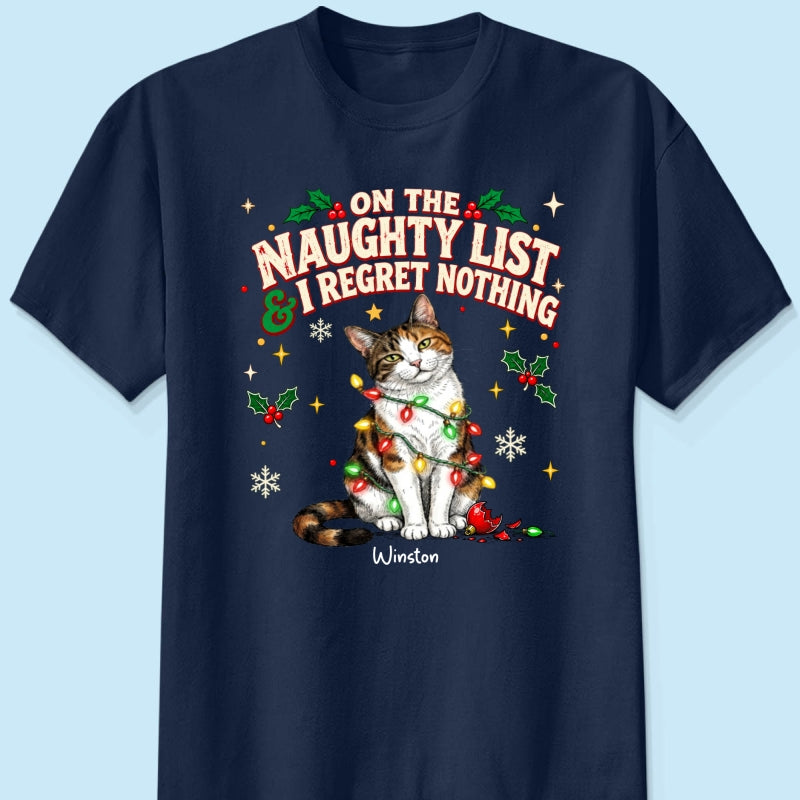 Meowy Catmas Bossy Cat Portrait From Your Photo - Personalized Shirt - Funny Festive Christmas Gift For Cat Lovers