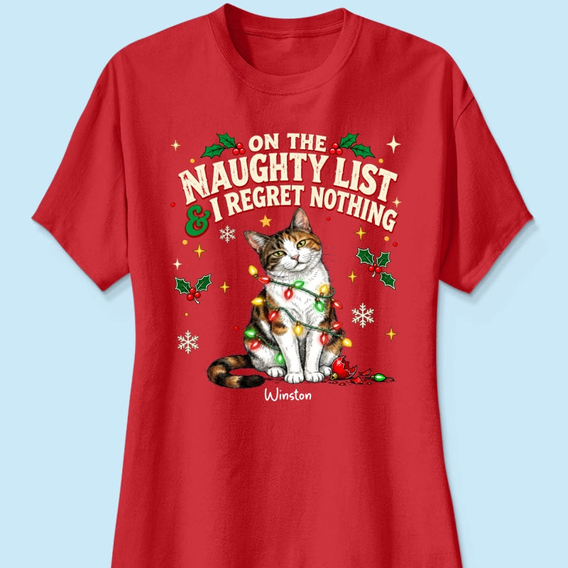 Meowy Catmas Bossy Cat Portrait From Your Photo - Personalized Shirt - Funny Festive Christmas Gift For Cat Lovers