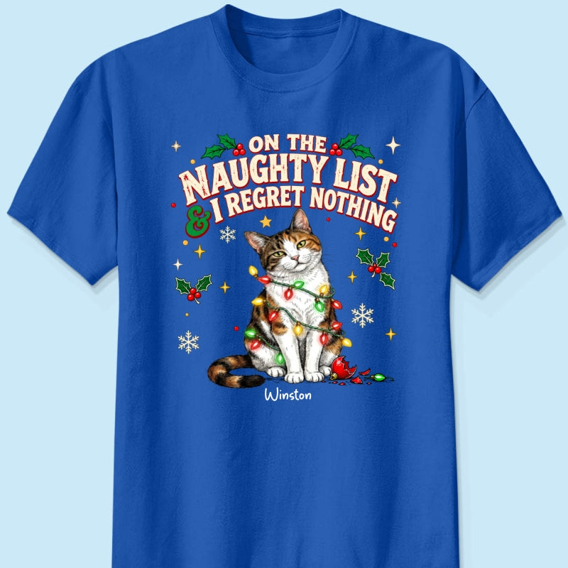 Meowy Catmas Bossy Cat Portrait From Your Photo - Personalized Shirt - Funny Festive Christmas Gift For Cat Lovers