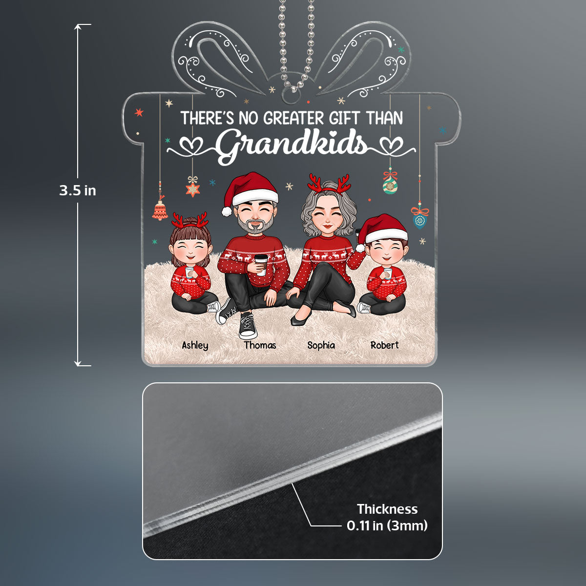 There‘s No Greater Gift Than Grandkids Cute Grandchildren With Grandparents - Personalized Ornament