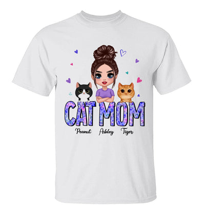 Doll Cat Mom Watercolor Cute Cats Gift For Cat Lovers Personalized Shirt