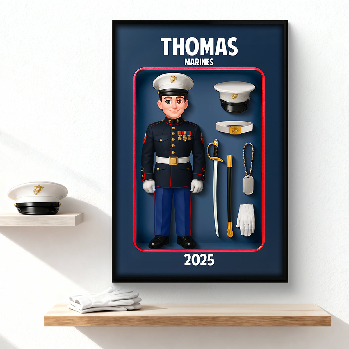 Marines Action Figure 3D Effect - Personalized Poster - Special Gift For The Marines