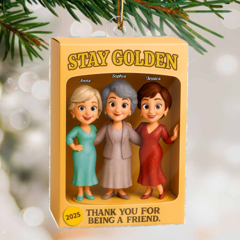 Stay Golden Thank You For Being A Friend Toy Box Style - Personalized Acrylic Ornament - Christmas Gift For Best Friends