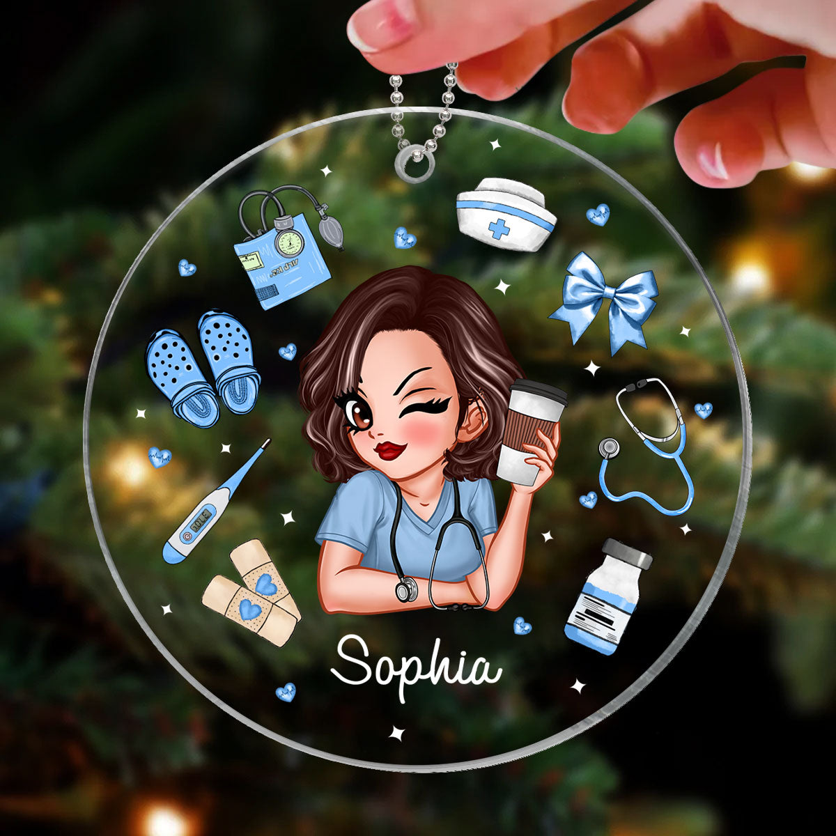 Nurse Things Coquette Style Personalized Acrylic Ornament