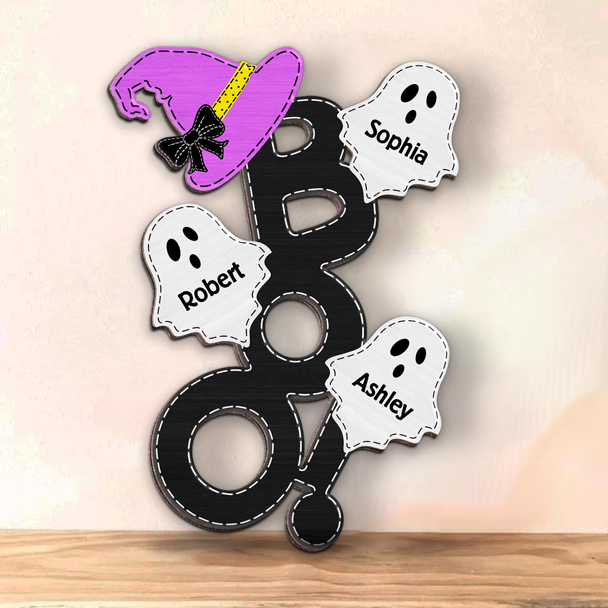 BOO Family Halloween Personalized Wood Sign, Halloween Decoration
