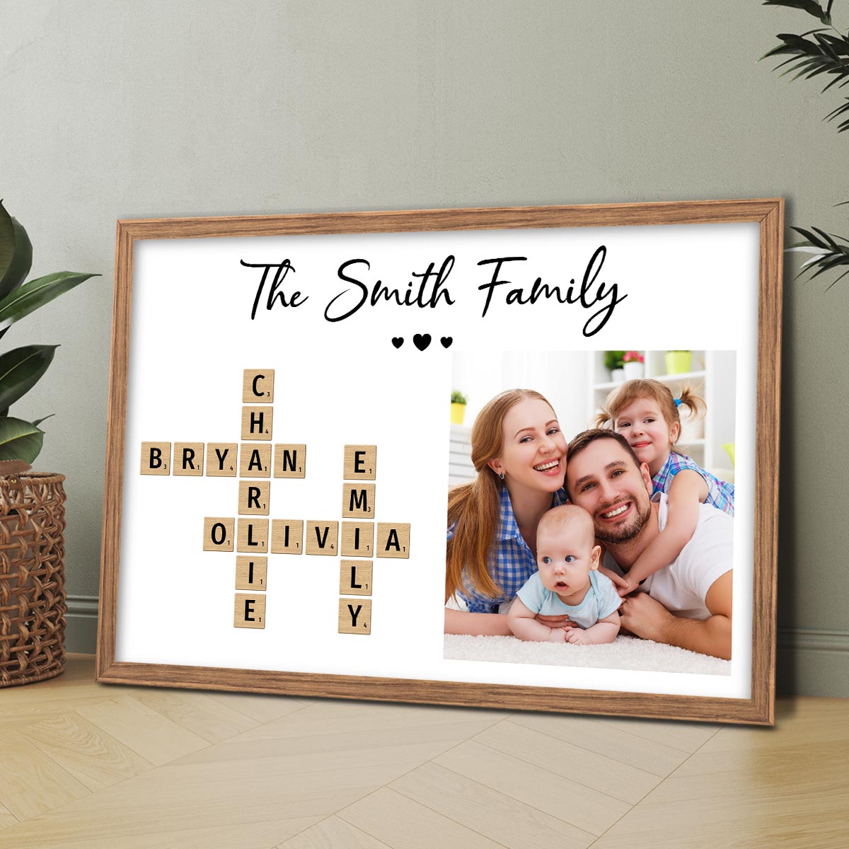 Family Home Decor Unique Gift For Family Friends Make Your Own Crossword Upload Photo Personalized Poster