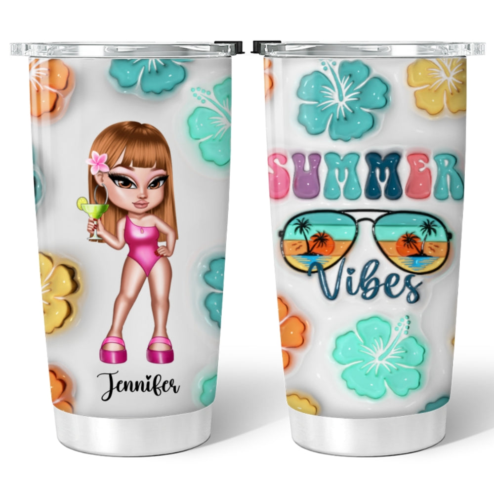 Summer Vibe Y2K Girl Retro Style Personalized Tumbler