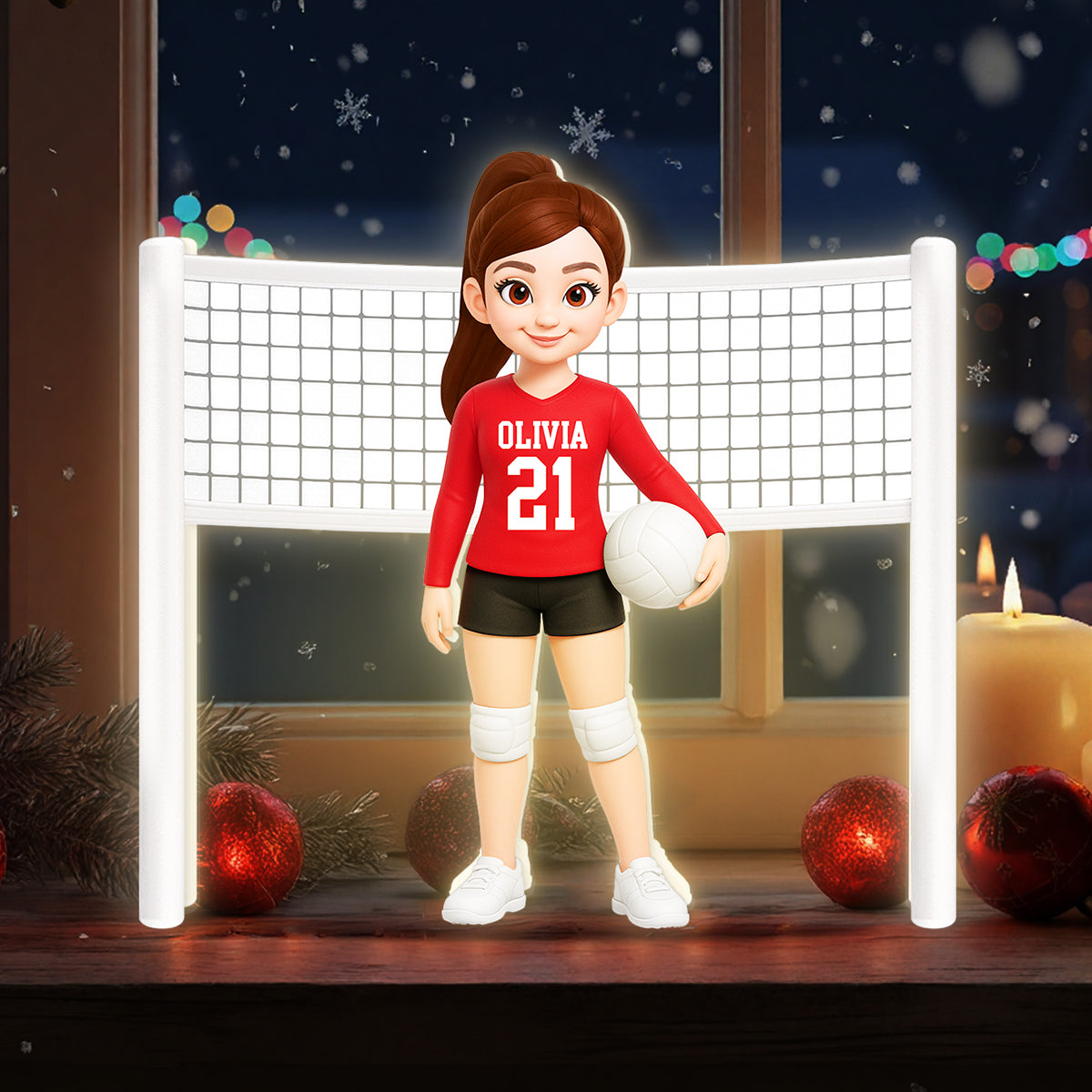 Volleyball Girl 3D Effect - Personalized Light Box - Christmas Gift For Teen Girls