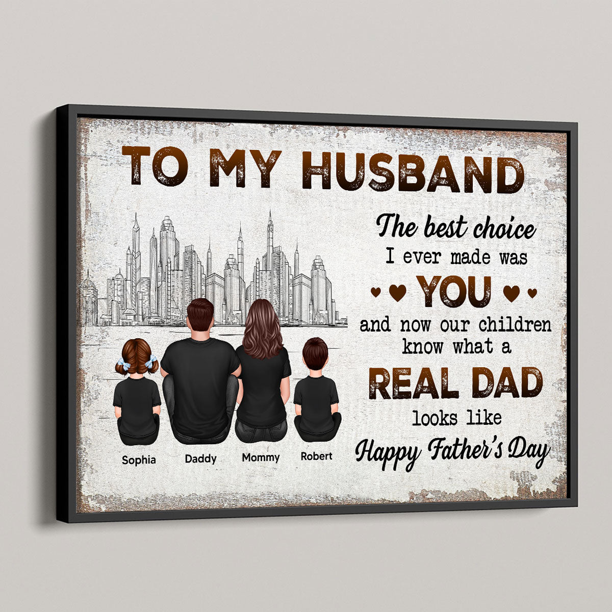 To My Husband Our Children Knows What A Real Dad Looks Like Personalized Poster, Gift For Bonus Dad