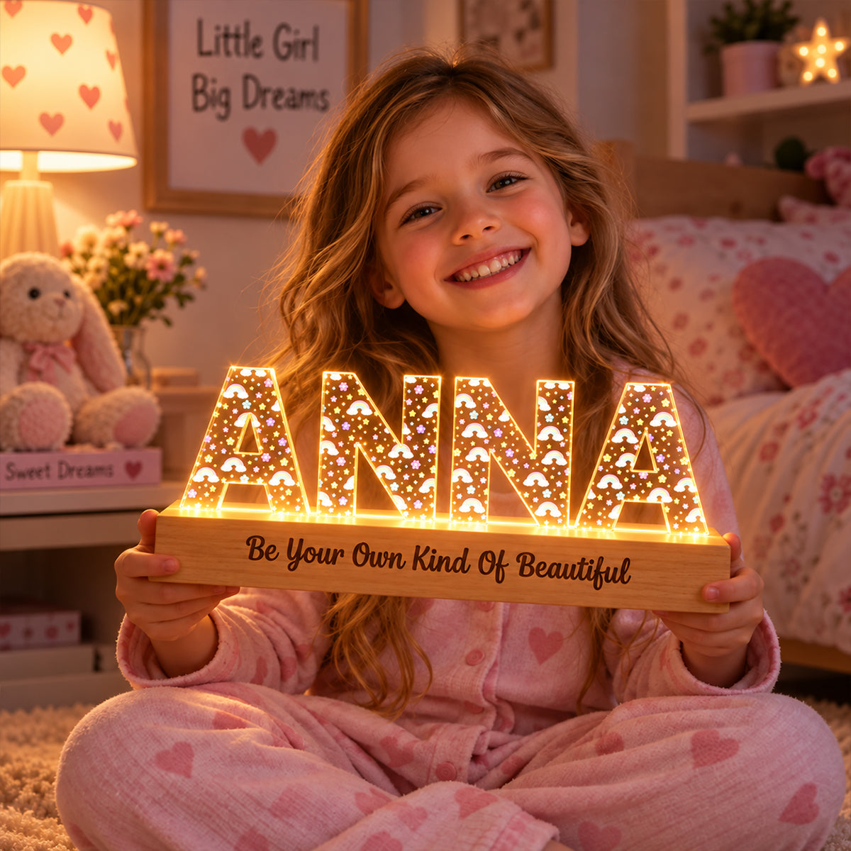 You Make the World Brighter - Personalized Acrylic Block LED Night Light - Kids Room Decor, Nursery Light, Christmas Gift Keepsake For Boy Girl