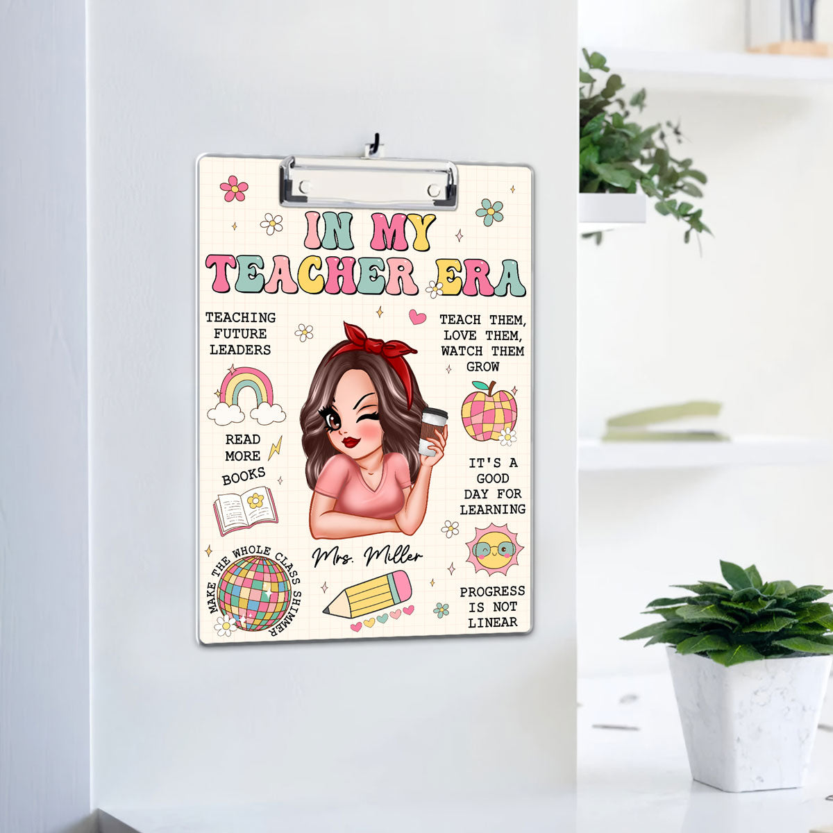 In My Teacher Era Teacher Affirmations Personalized Clipboard