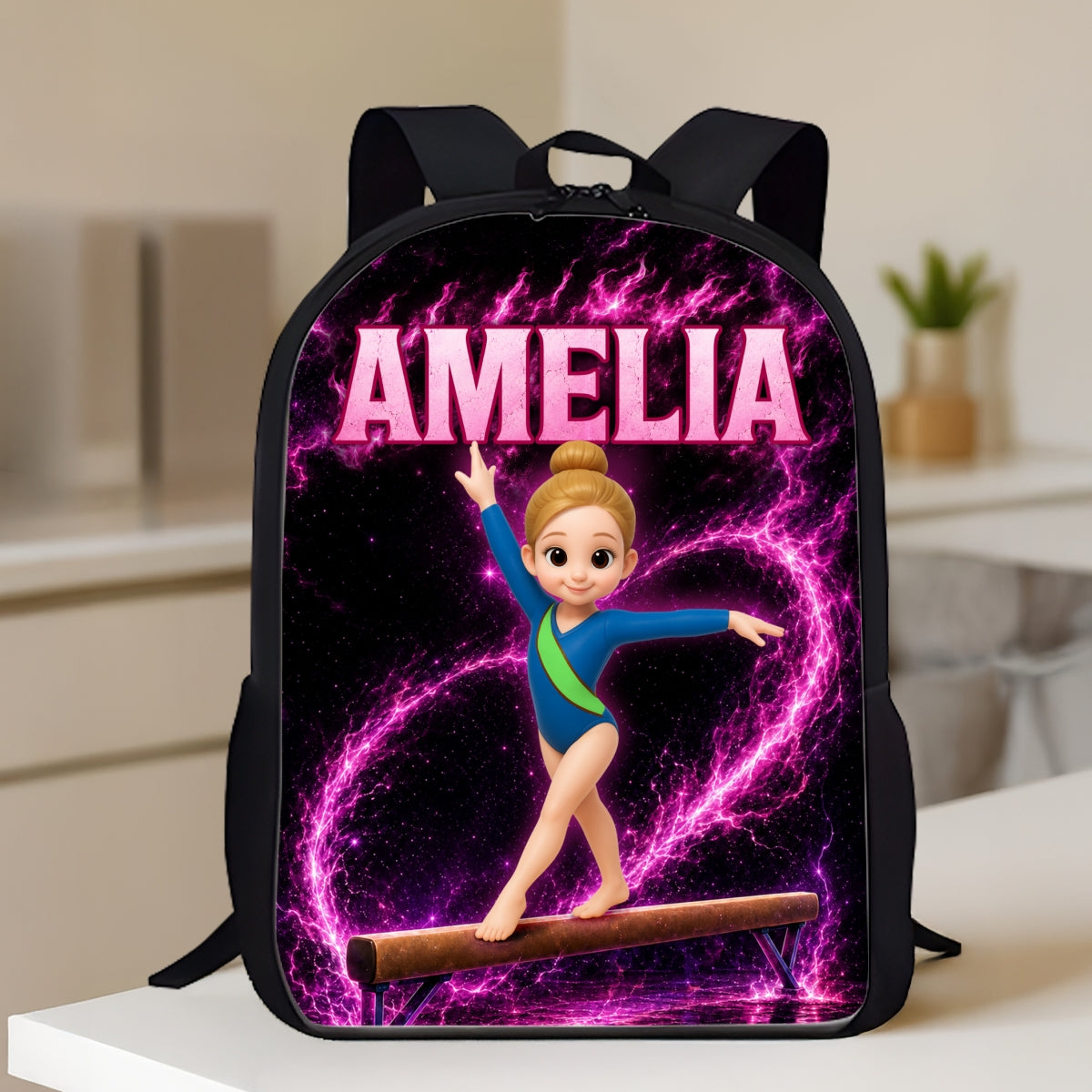 Gymnastic Trendy Design Backpack for Girls - Personalized Backpack - Back to School Gift for Daughter, Granddaughter
