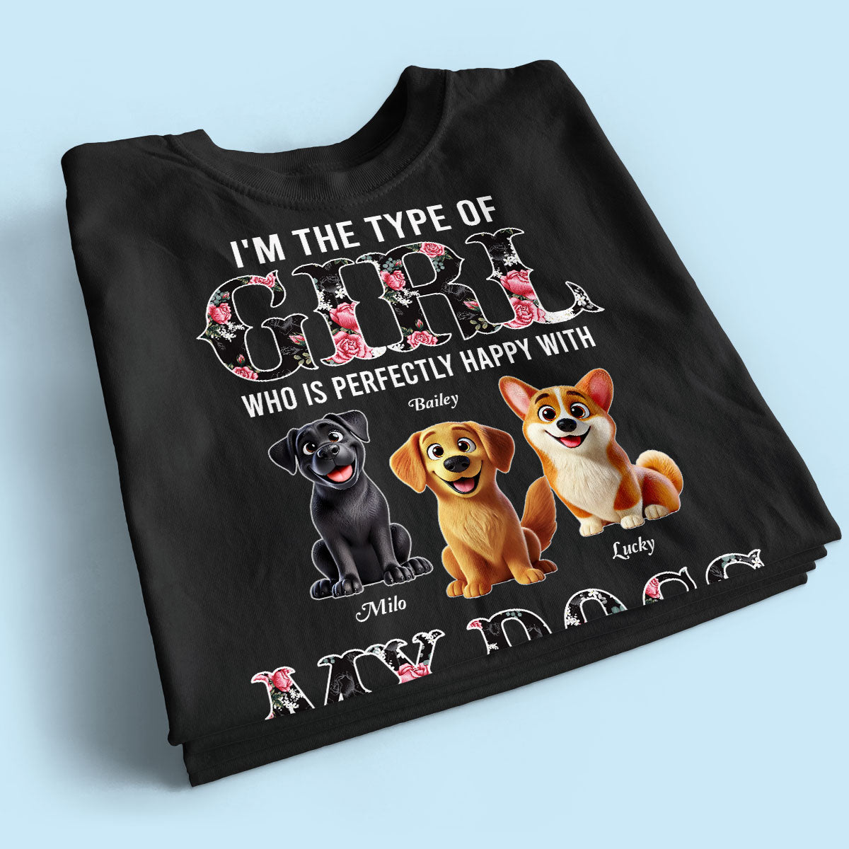 Perfectly Happy With Dogs And Being Single Cute Realistic Cartoon Dog Personalized Shirt, Birthday  Gift For Dog Owner, Dog Lover
