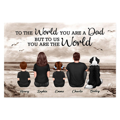 Custom Family Retro Vintage Beach Landscape Poster, Gift For Husband, Dad, Grandpa